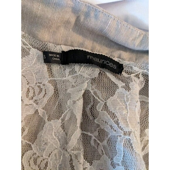 Maurices Jacket Womens Size Small Linen Blend Floral Lace - Picture 5 of 10